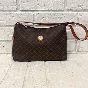 Rioni Signature Brown Top Zip Shoulder Bag Classic Handbag